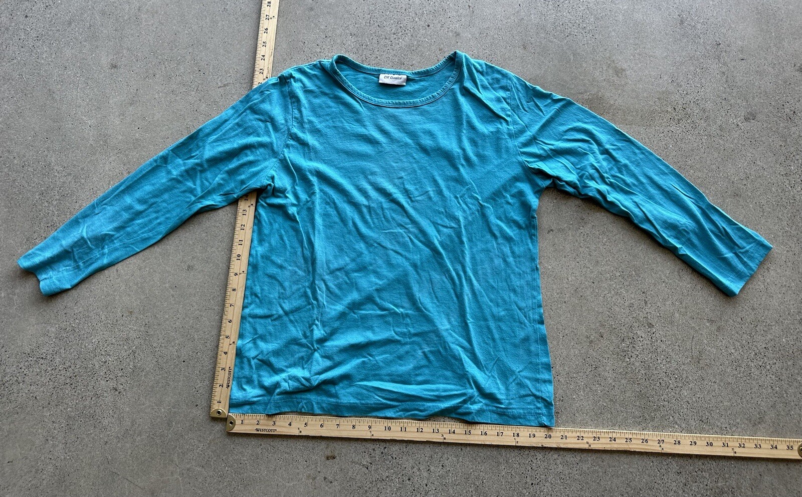 Vintage CW Classics Blue Long-sleeve Cotton Blend Tshirt Size M