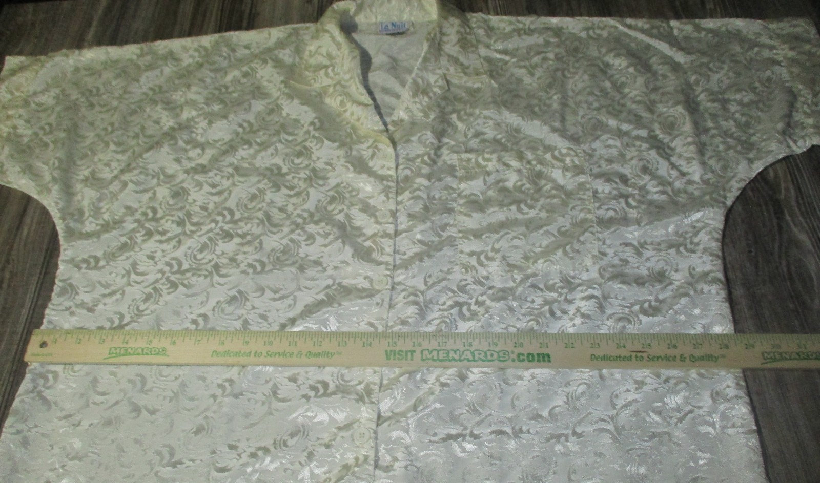 Vintage La Nuit Polyester Satin Night Shirt Dressing Robe Golden Girls One Size