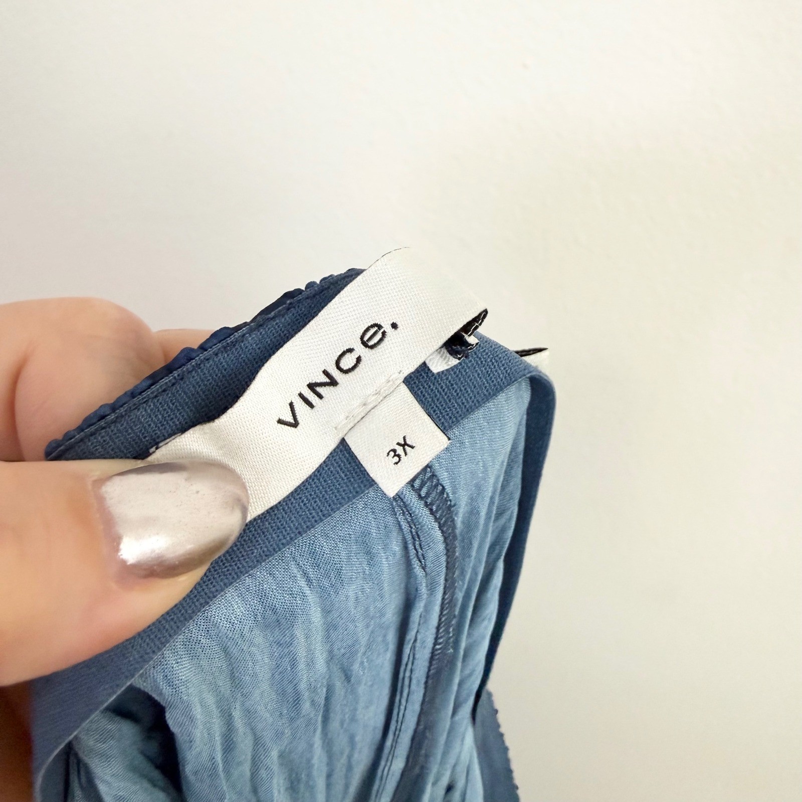 Vince Crushed Tie-Dye Pull-On Pants Blue Wide Leg Size 3X