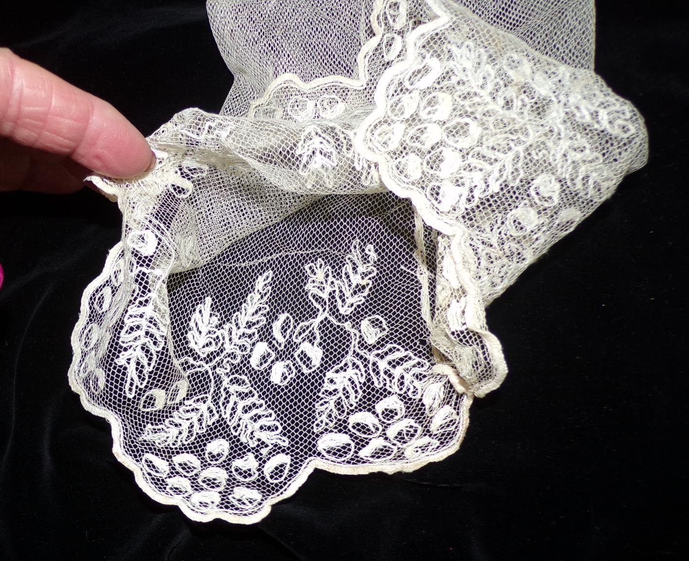 SUPERB ORIG EARLY 19TH C 1820 1830 REGENCY HAND MADE LACE SLEEVES 4 DRESS GOWN