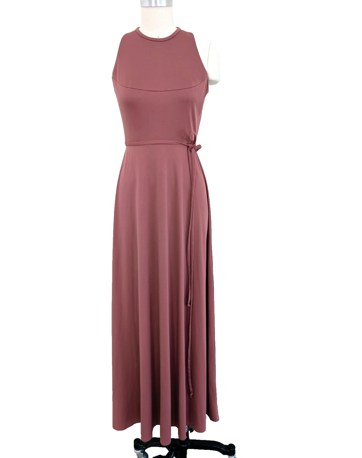 1970s Vintage Coral terra cotta clay maxi dress xs or s