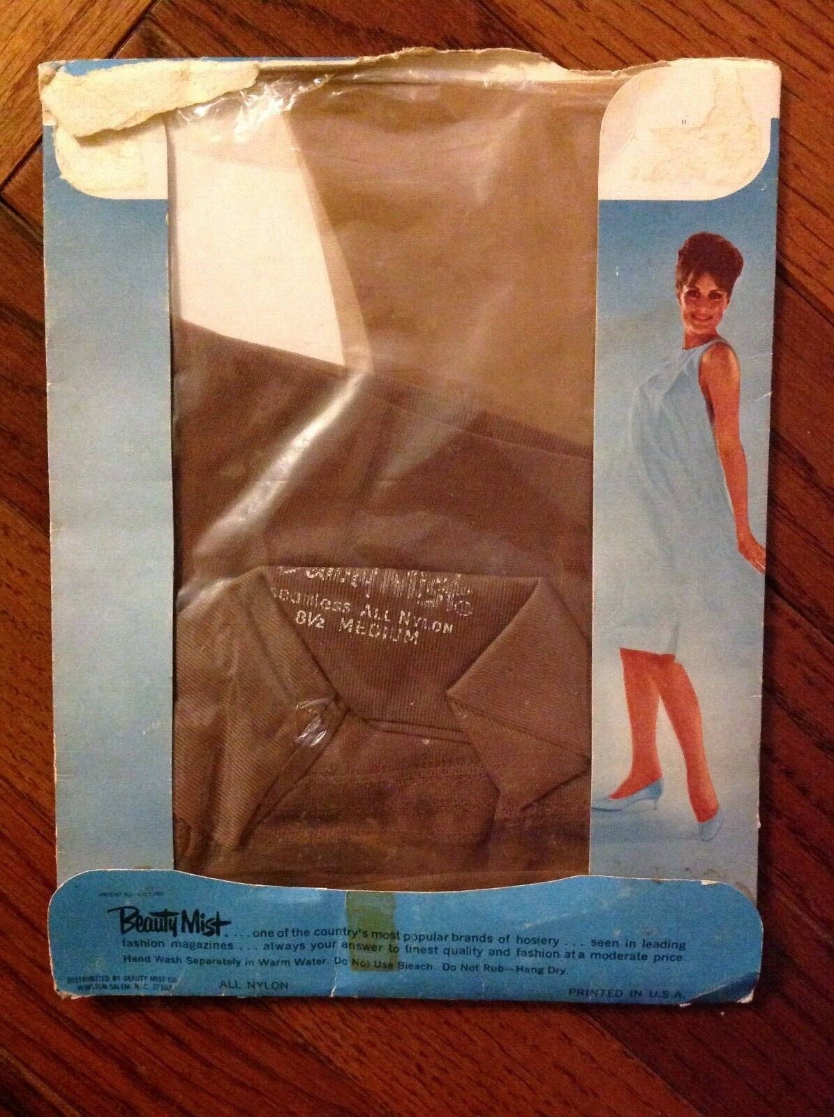 1950’S Beauty Mist HOSIERY Nylons Stockings Hose Seamless Sz 8 1/2 Blonde