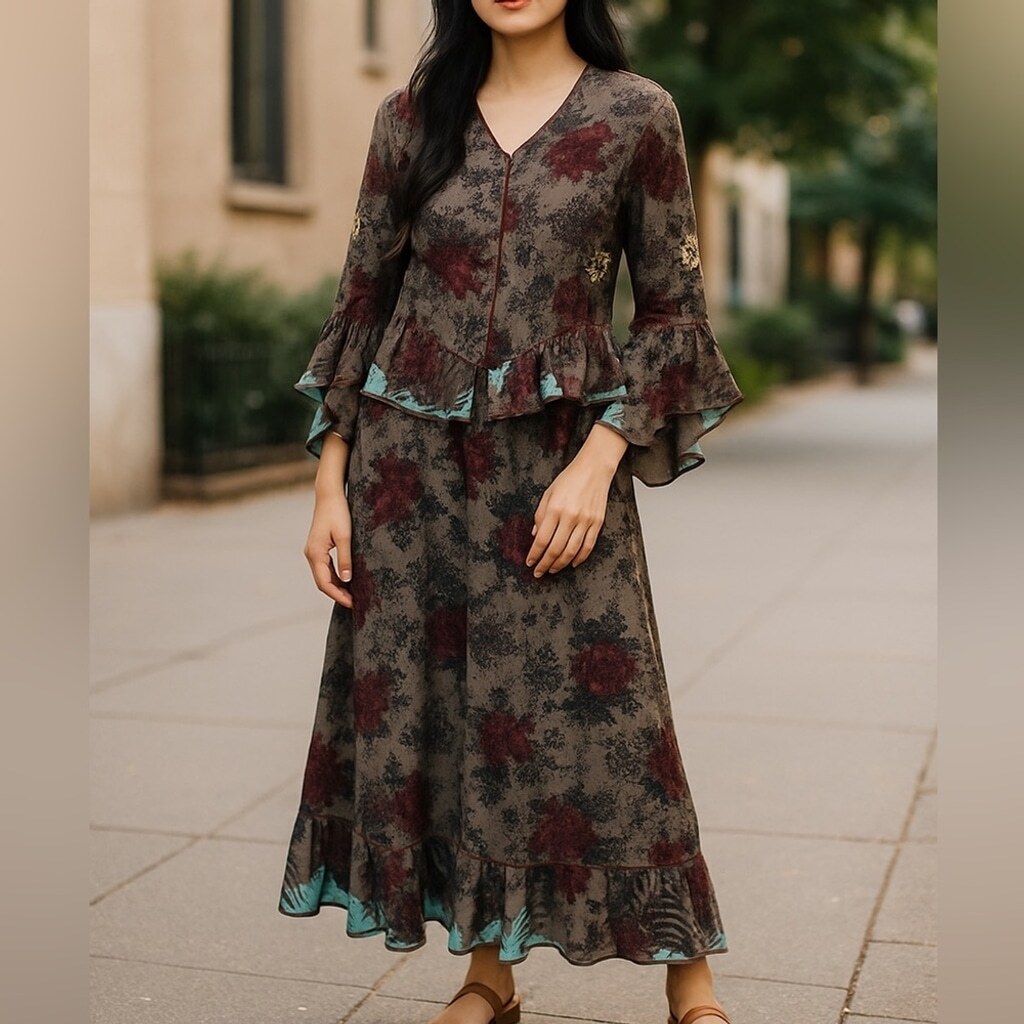 Vintage Boho Nothing Matches Boutique floral 2 pcs sheer skirt set Size 1 or S/M