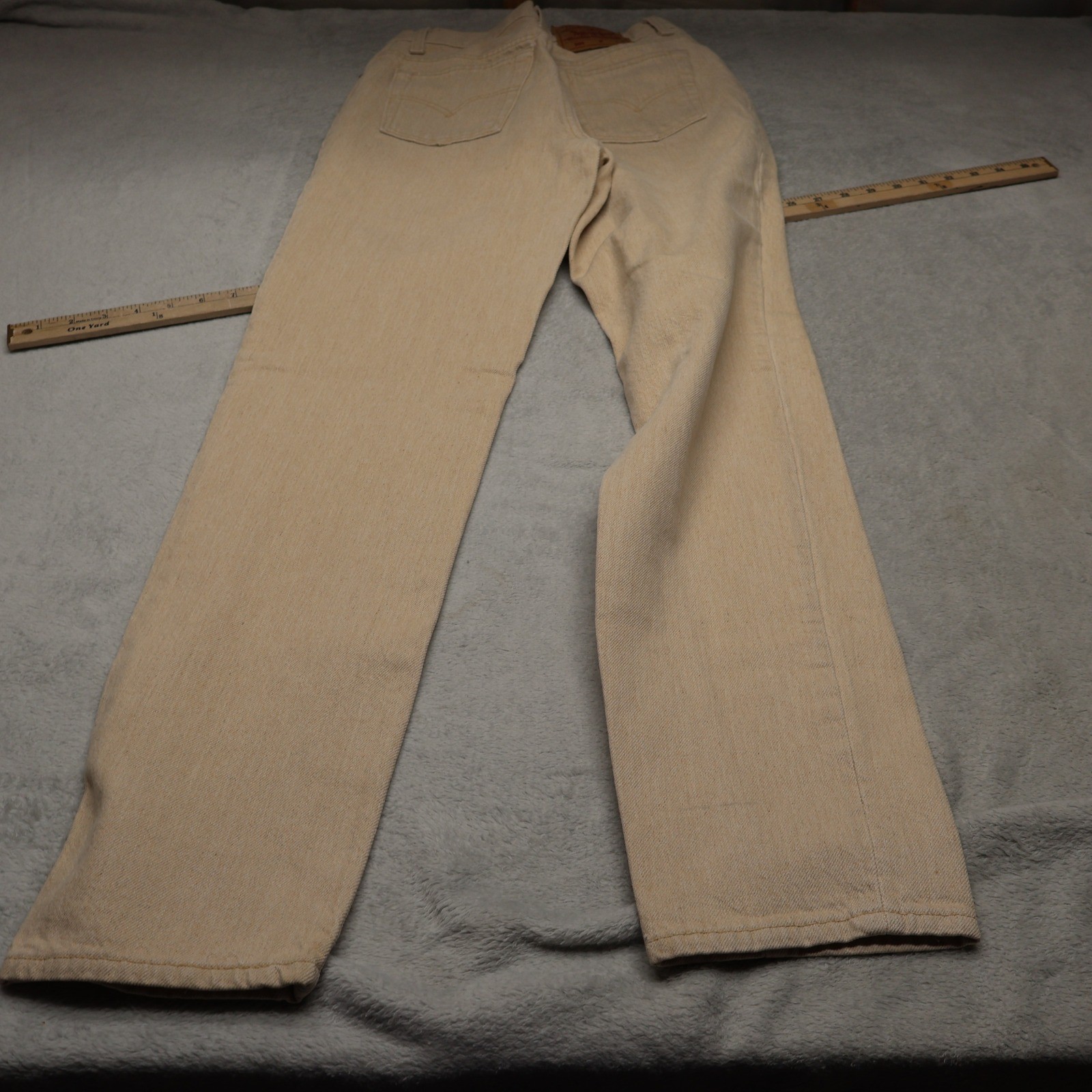 Levis 501 Jeans Womens 7 Medium Beige Denim High Rise Straight 26×34 USA VTG 90s