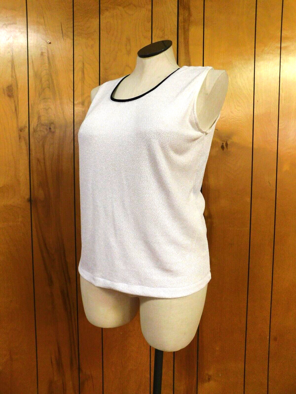 Vintage White w/ Black Neckline JORDANA PETITES Poly Bust 47-53″*