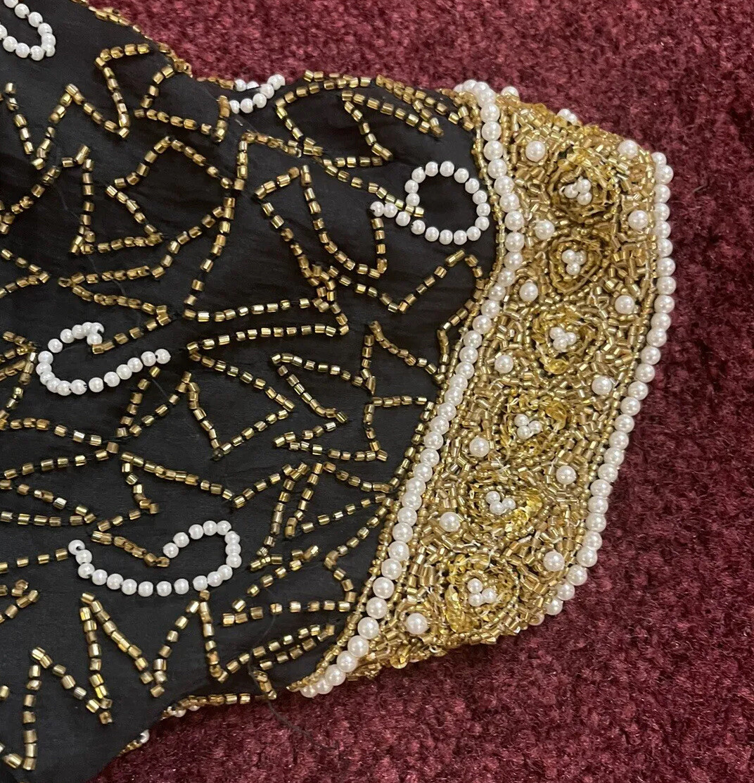 LK- 07 – Lawrence Kazar Sequined Beaded Limited Edition Blouse / Size PXL