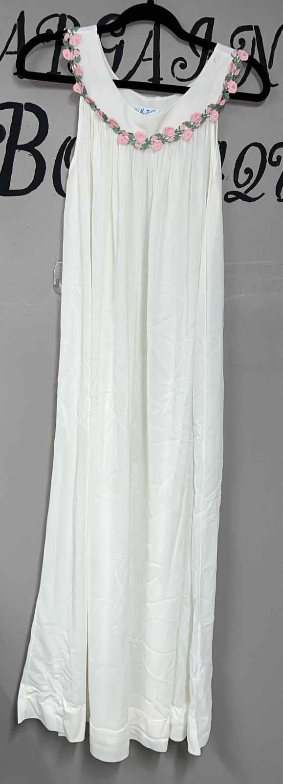 Vintage Montenero For I Do Nightgown Long Ivory Small Nylon
