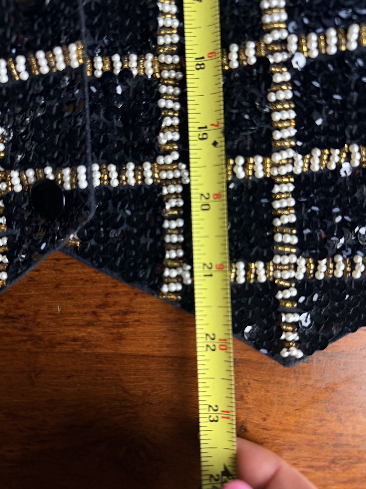 Effeci Black Beaded Sequin Sparkle Vest L Vintage 80s Glam Party Festival