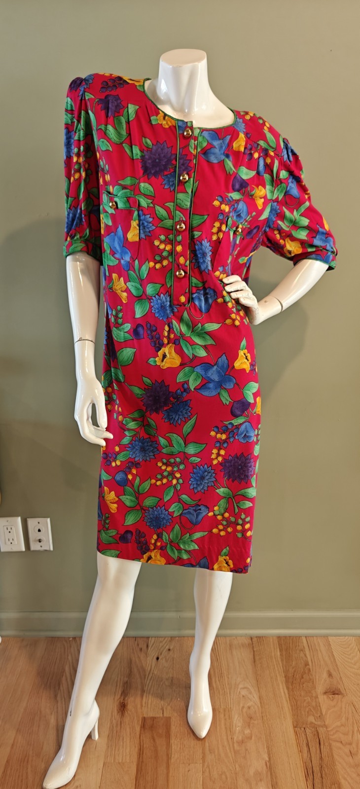80s Granny Glam Floral Dress Cottage Core, Grandmillenial, Coastal Preppy