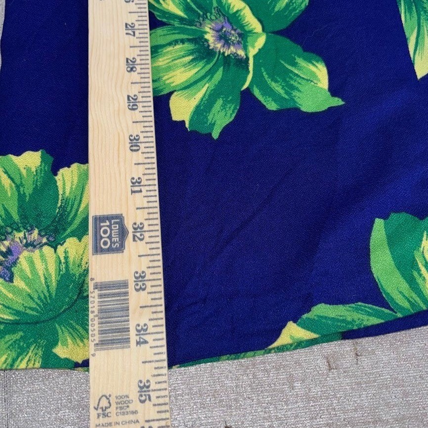 S.L. Fashions KENTUCKY DERBY Shift Dress Blue Green Sleeveless Vintage Boho Chic