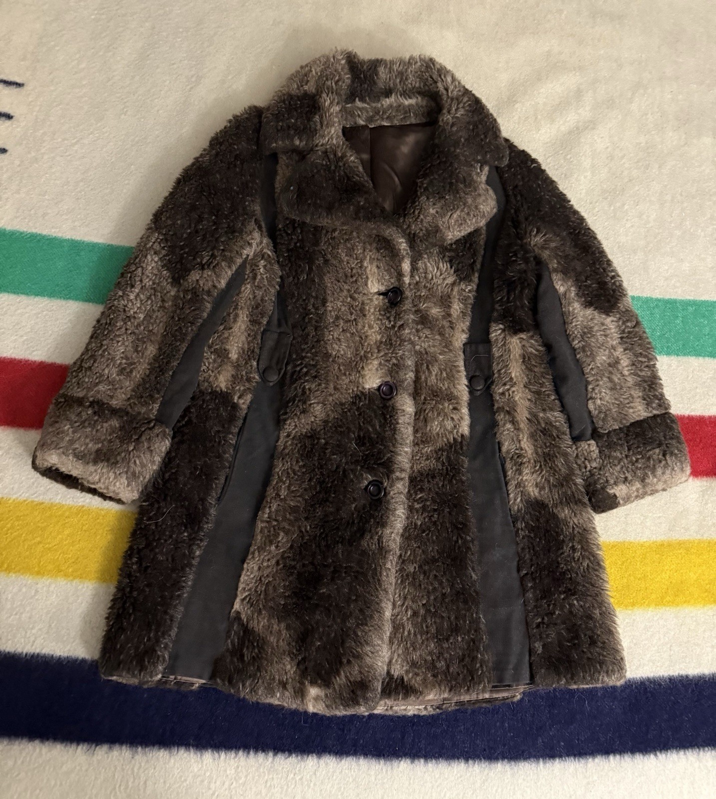 Vintage 60s 70s Russel Taylor Fur Coat Jacket Panel Mint Hippie Bohemian Boho