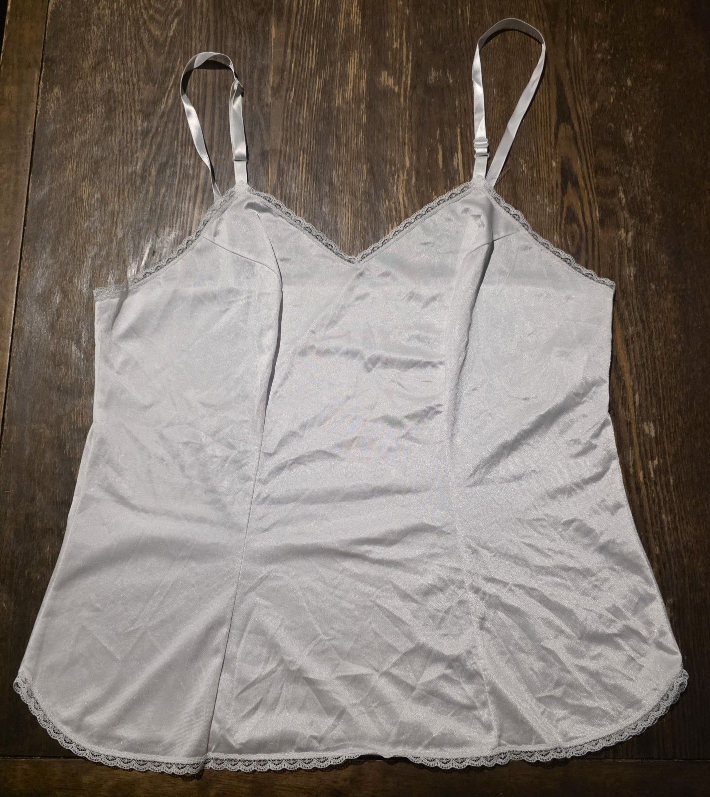 Vanity Fair White Camisole Sz 36/42 Lace Trim NWOT