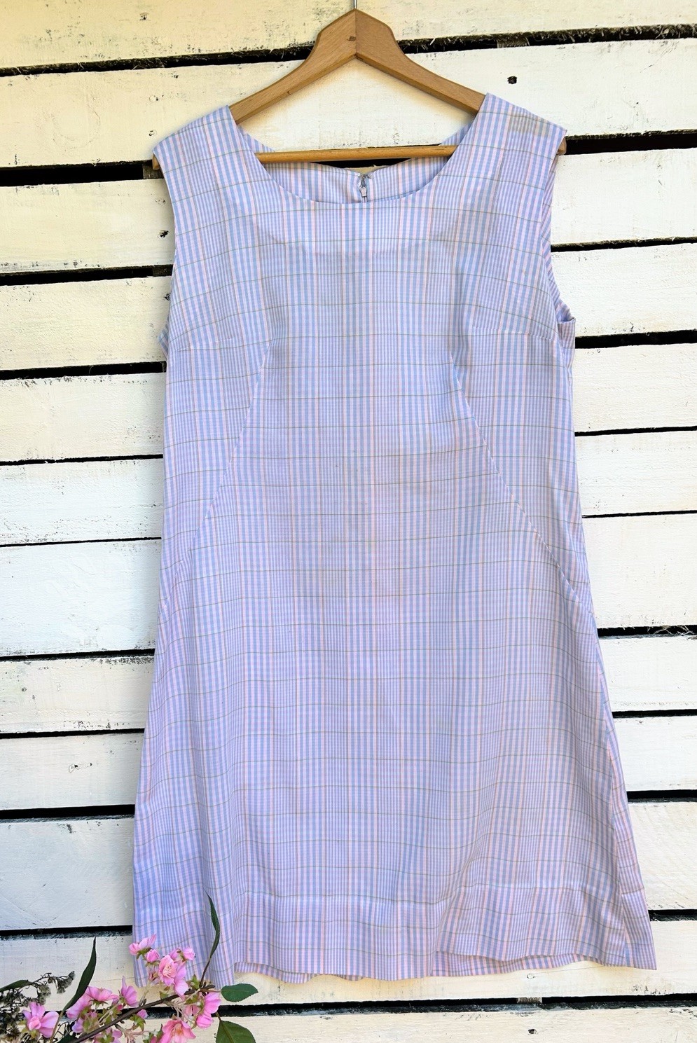 Vintage 1960s Jumper Dress In Plaid Mod Academia School Girl Womens Size L-XL