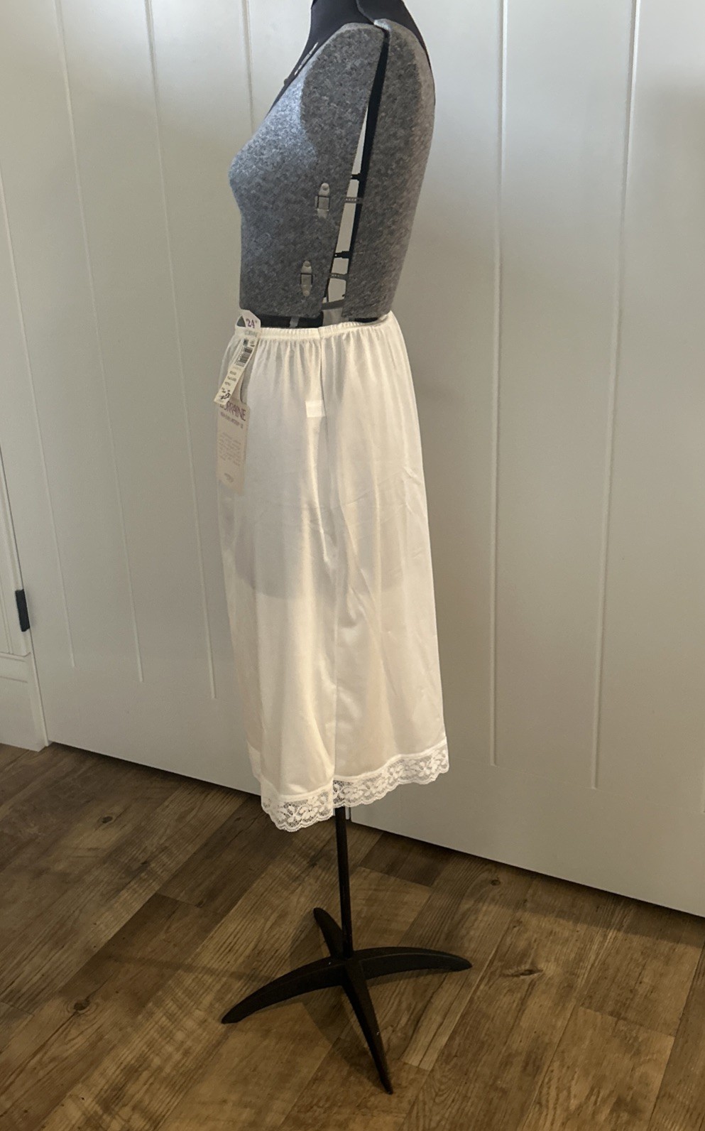 Vintage Lorraine Antron Nylon Half Slip New Old Stock Off White 24” Size Medium