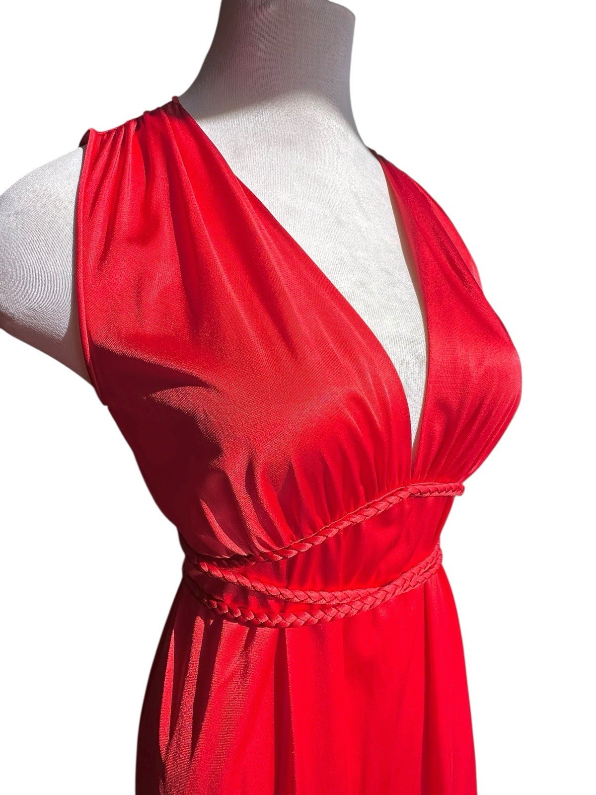 STUNNING 1970s Vanity Fair Greek Roman Goddess Gown Sz 32 (M)