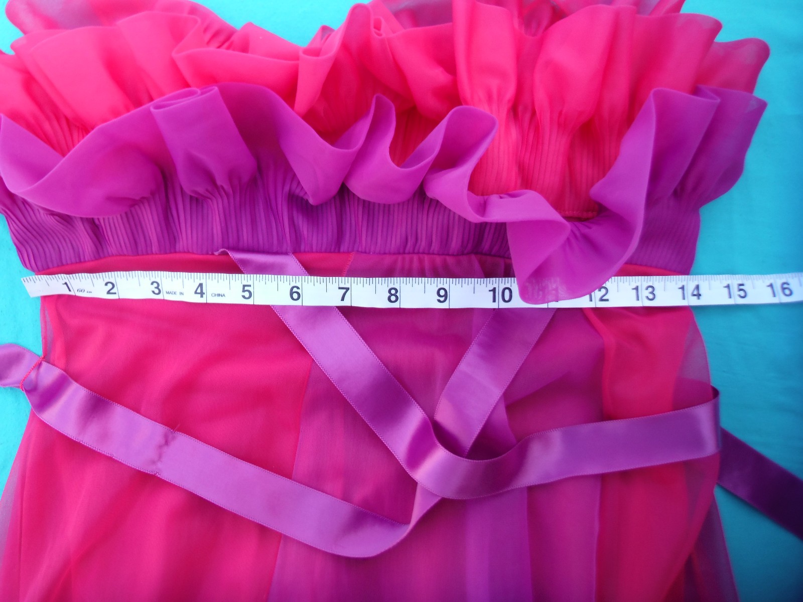 GORG! VTG Chiffon Purple & Magenta lined Maxi Gown Flowing Ruffles Amazing! Sm