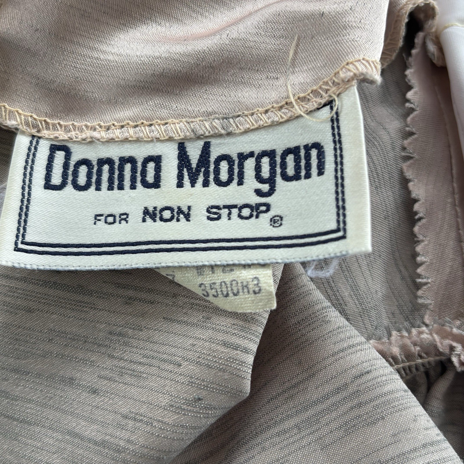 Vintage 70s Donna Morgan for Non Stop Dusty Rose Victorian Prairie Dress Satin