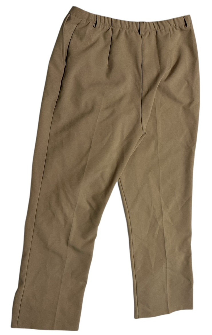 Liz Baker Women’s Tan Polyester Pleated Trousers size 10 with Belt