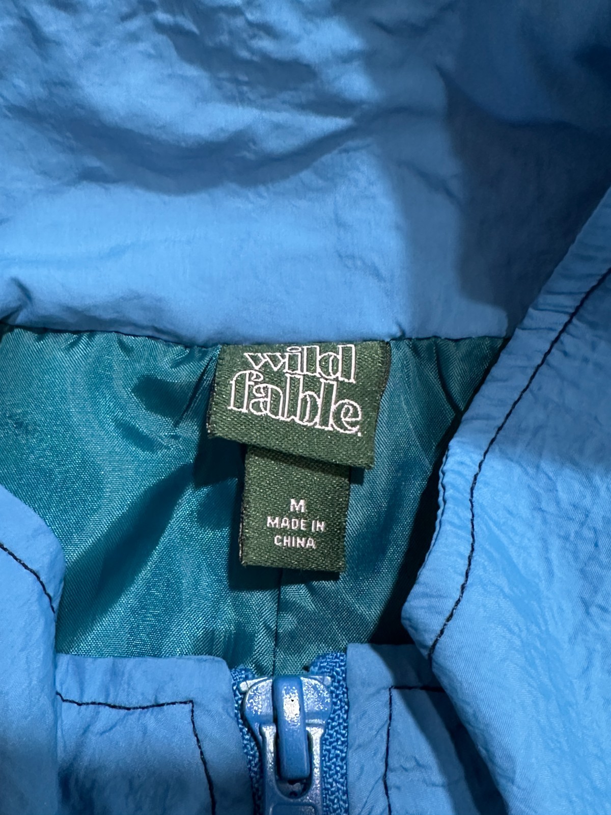 Wild Fable Colorblock Windbreaker Jacket Women’s Medium Blue Teal Full Zip 90s