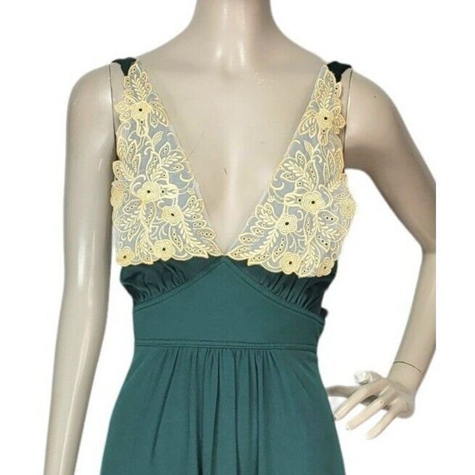 Vintage 70s Strappy Backless Lace Bust Sexy Hostess Prom Party Maxi Dress
