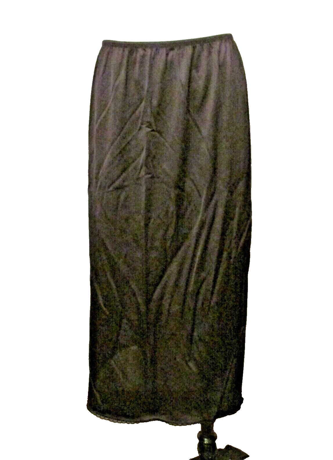 Vassarette 11-122 Black Silky Nylon Lace Trim 32″ Half Slip Petticoat M USA made