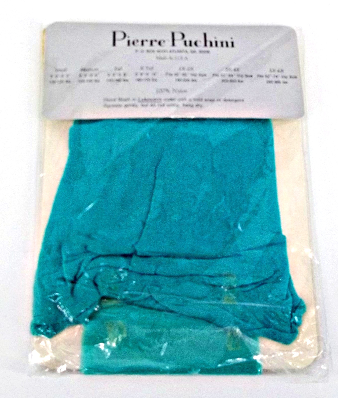 Vintage NOS Pierre Puchini Super Sheer Jade Panty Hose Made In USA Tall