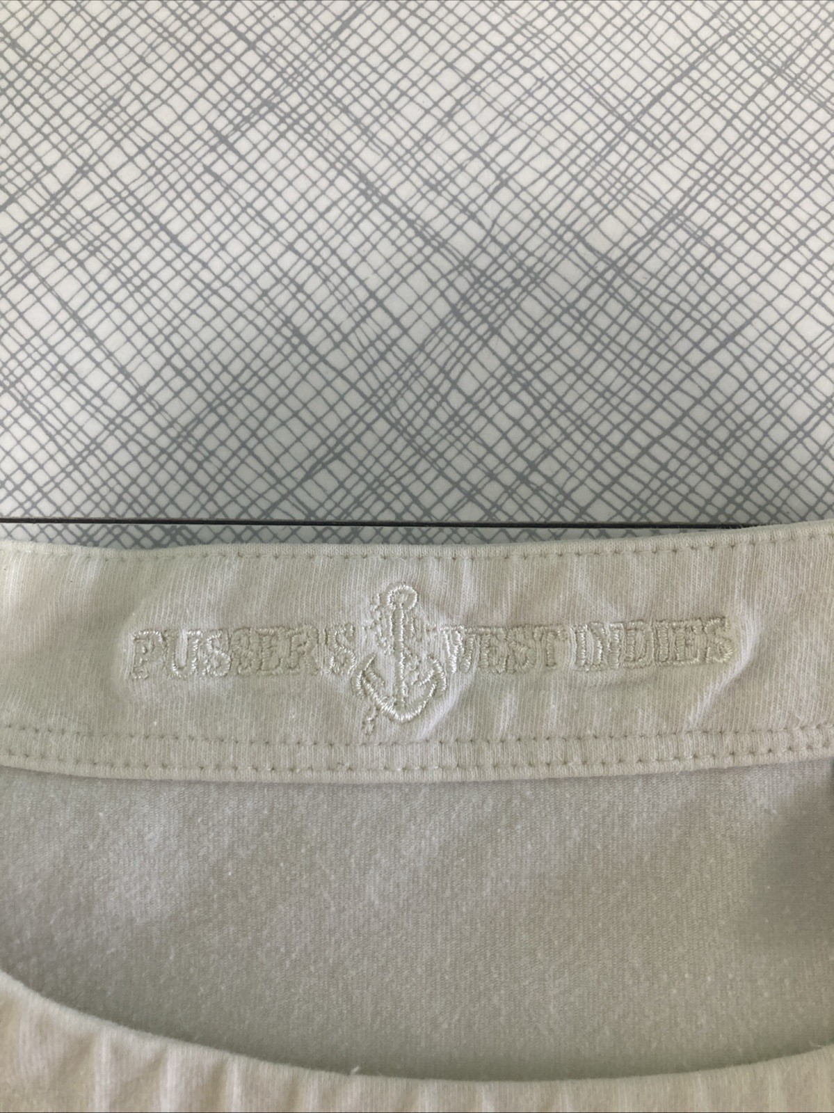 VTG Pusser’s West Indies Top Medium Early 2000s Y2K Ivory Boatneck 3/4 Sleeve
