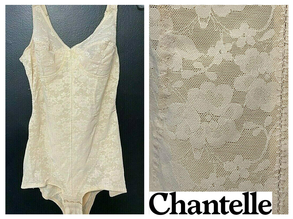Chantelle French Lingerie 36B Shaping Bodysuit Body Suit Nude Lace Soft Cup 6060