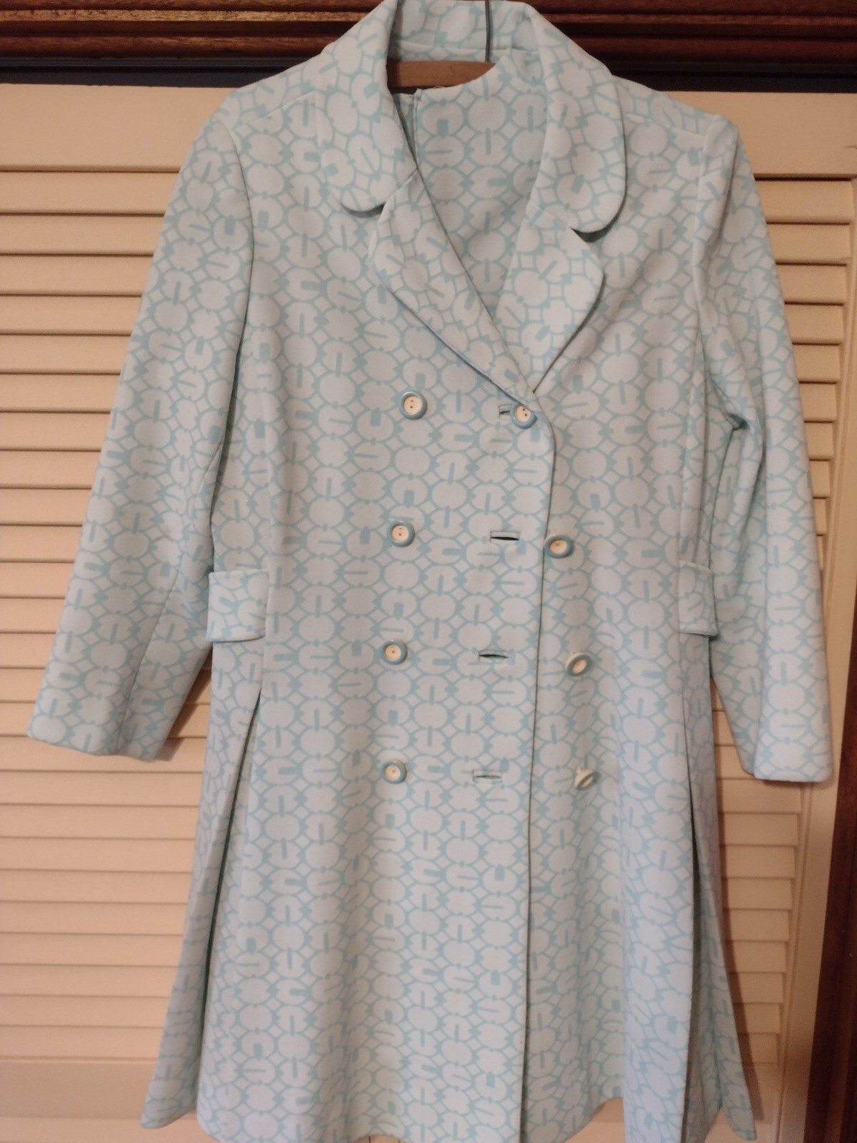 Vintage 2 Piece Coat/Dress Set Hanbury LTD. Canada Pretty Blue/White 60s