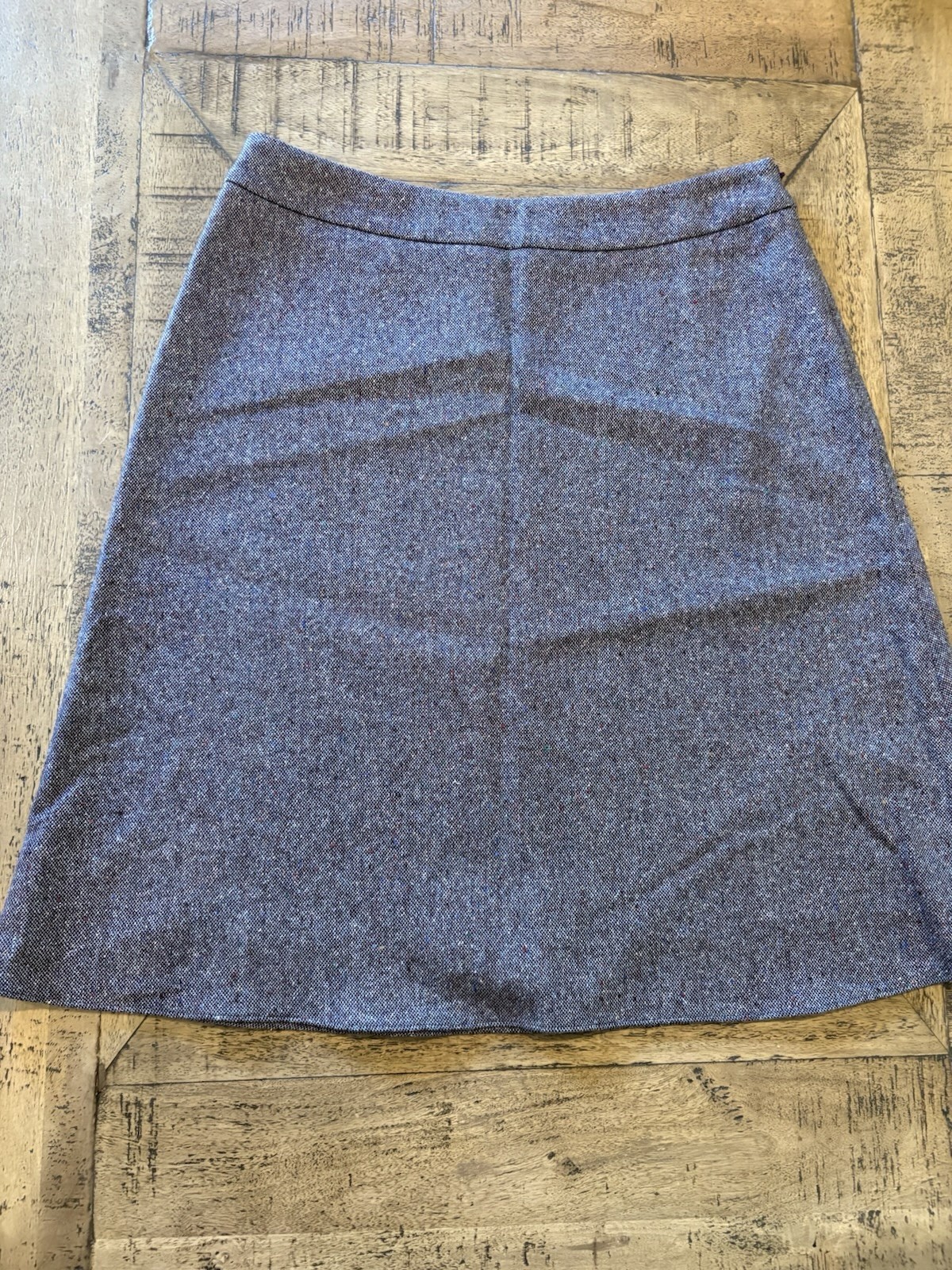 Vintage Trussardi Italy Woman Sz M Skirt A-line Purple Wool Silk Tweed EUC