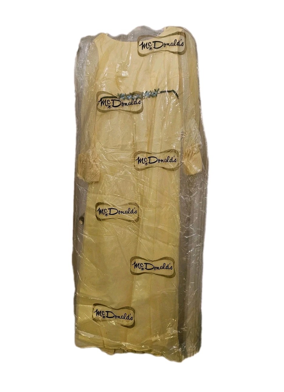 Vintage 1970s Yellow chiffon Lorrie Deb San Francisco Maxi Dress size S