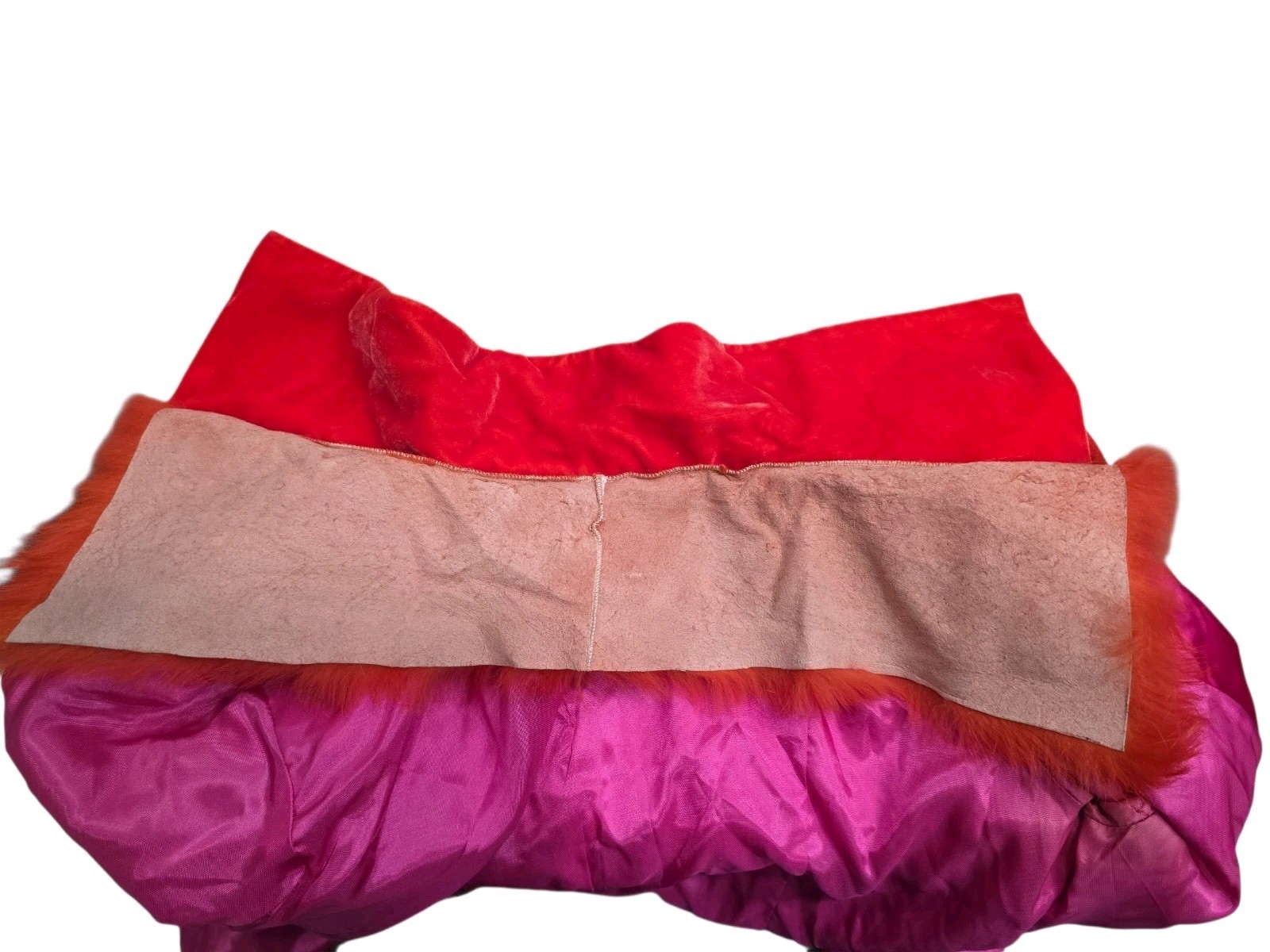 Nanette Lepore Red Velvet Jacket 2 Silk Blend Removable Rabbit Fur Collar Y2K