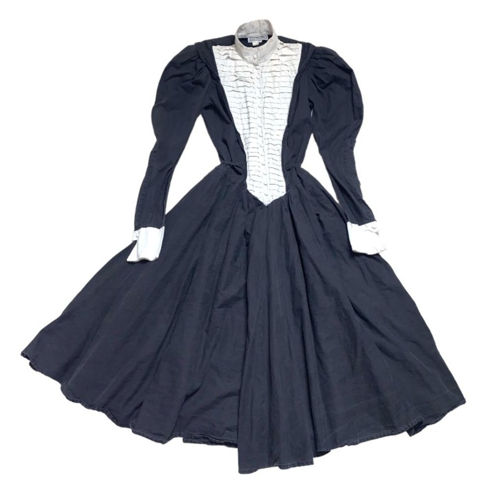 Vintage Dress Wednesday Addams Halloween Goth Karen Alexander Corset Puff Sleeve