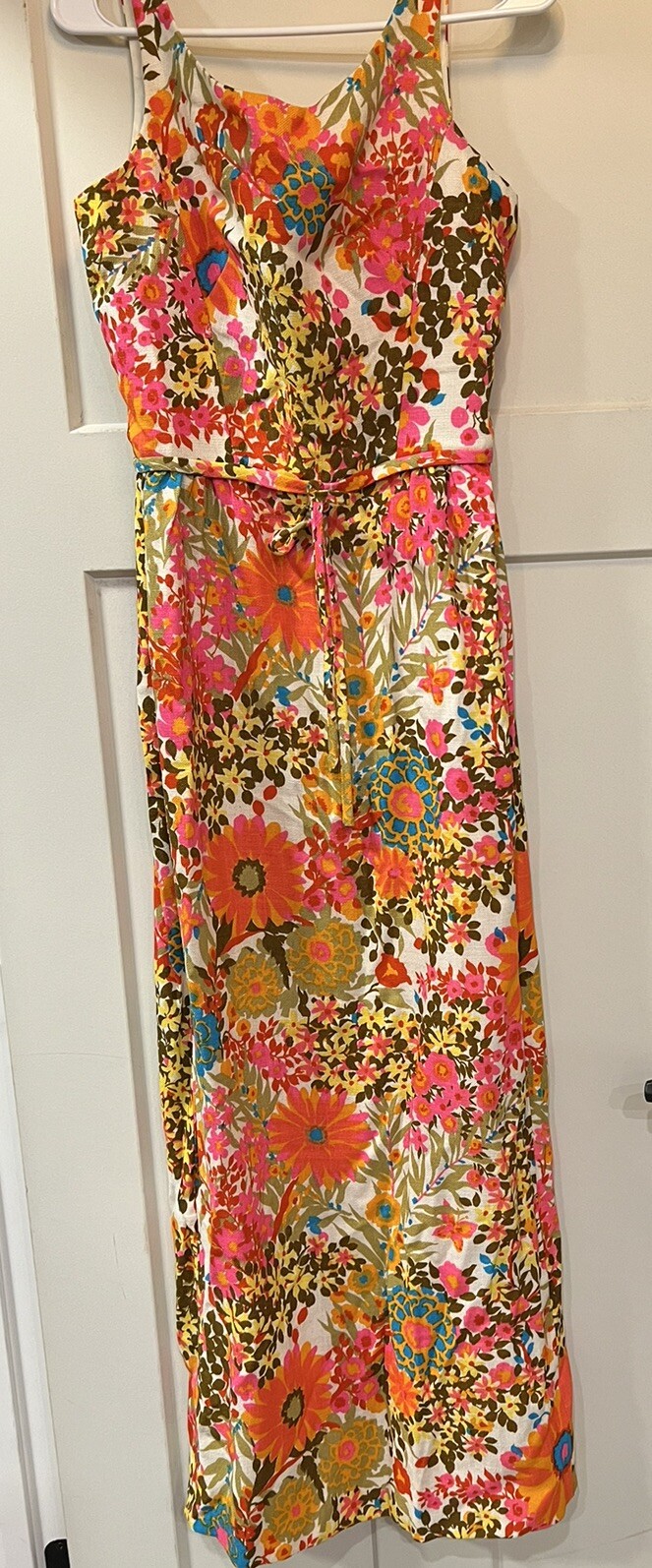 Vintage 1960s Flower Paisley Ira Curtis Retro Sleeveless Dress Women’s 6 8 ILGWA