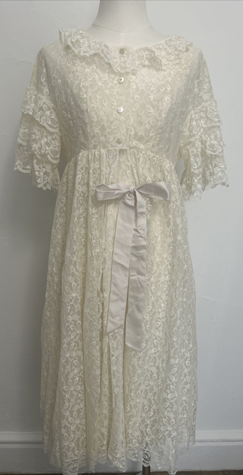 VTG Aristocraft By Superior Lace Lingerie Bridal Nightgown Peignoir Set Sz 38