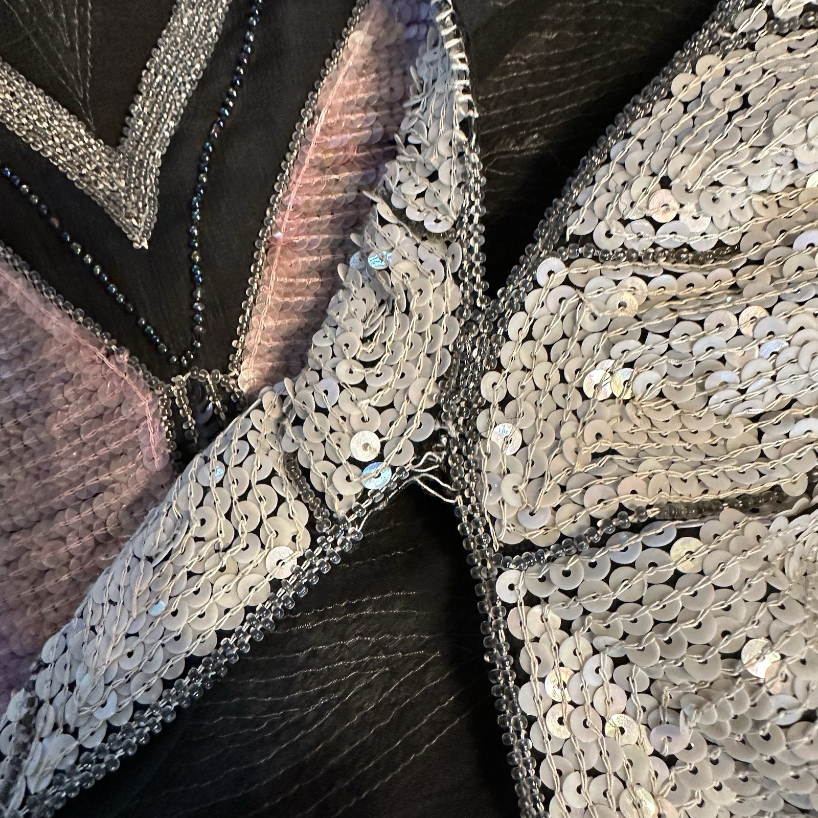 Vintage All That Jazz 80’s Sequined Silk Butterfly Poncho Top S Glam Boho