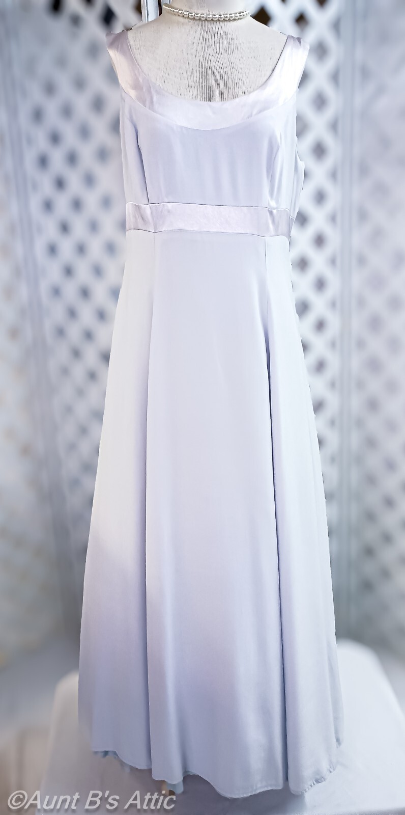 Gown Prom/Bridal/Special Occasion Vtg 90’s Pale Blue/Gray Rayon/Acetate Dress 16