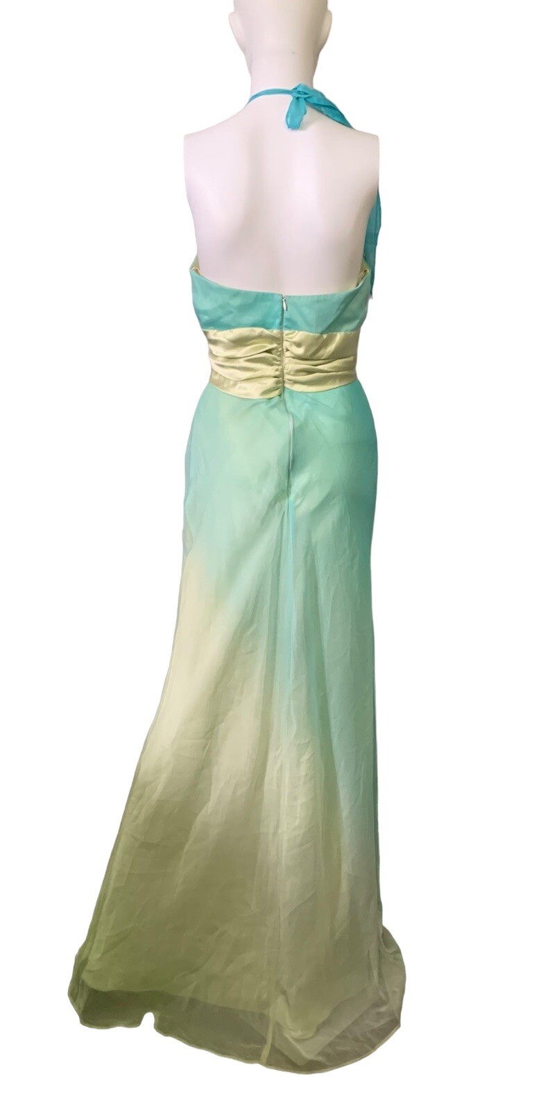 VTG Maxi Dress Gown Fairycore Evening Formal Nightway Size 4 Halter Prom
