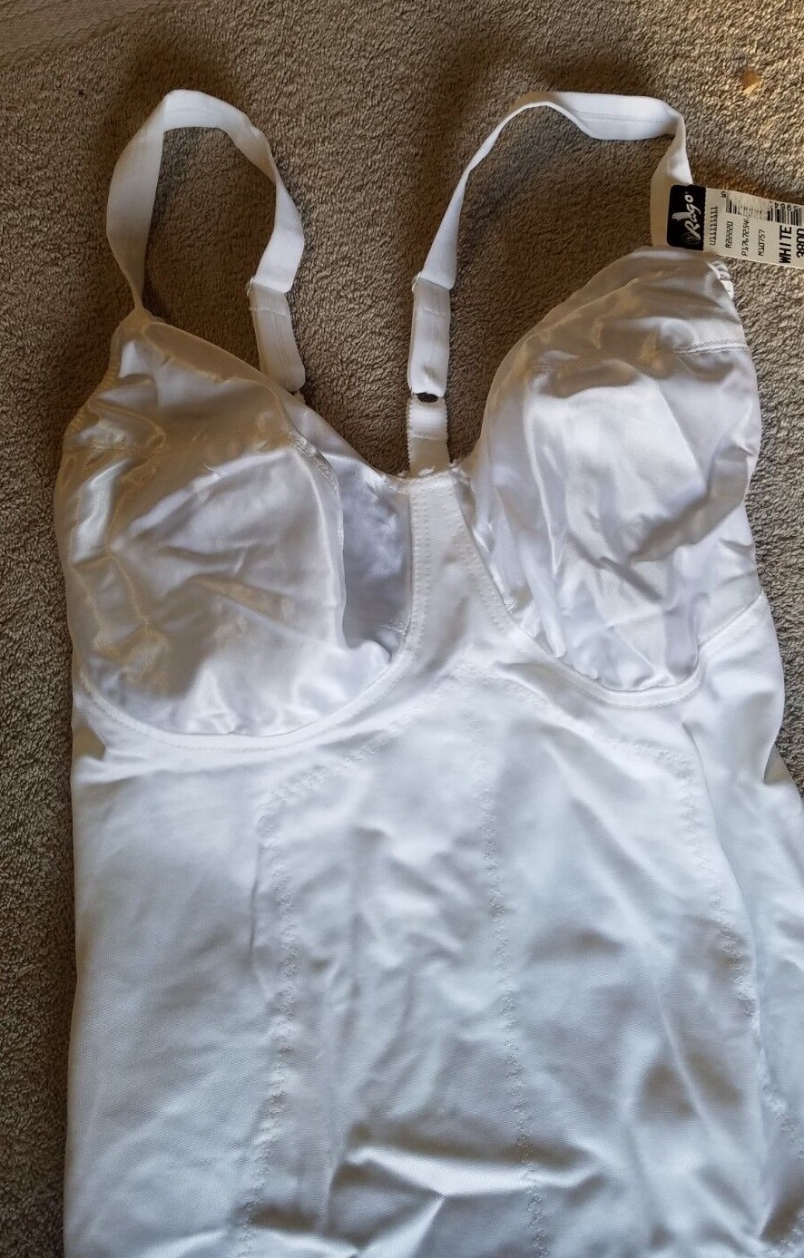 Vtg New NWT Rago Style 72546 Body Briefer Shapewear White Biege B-DD 34-48