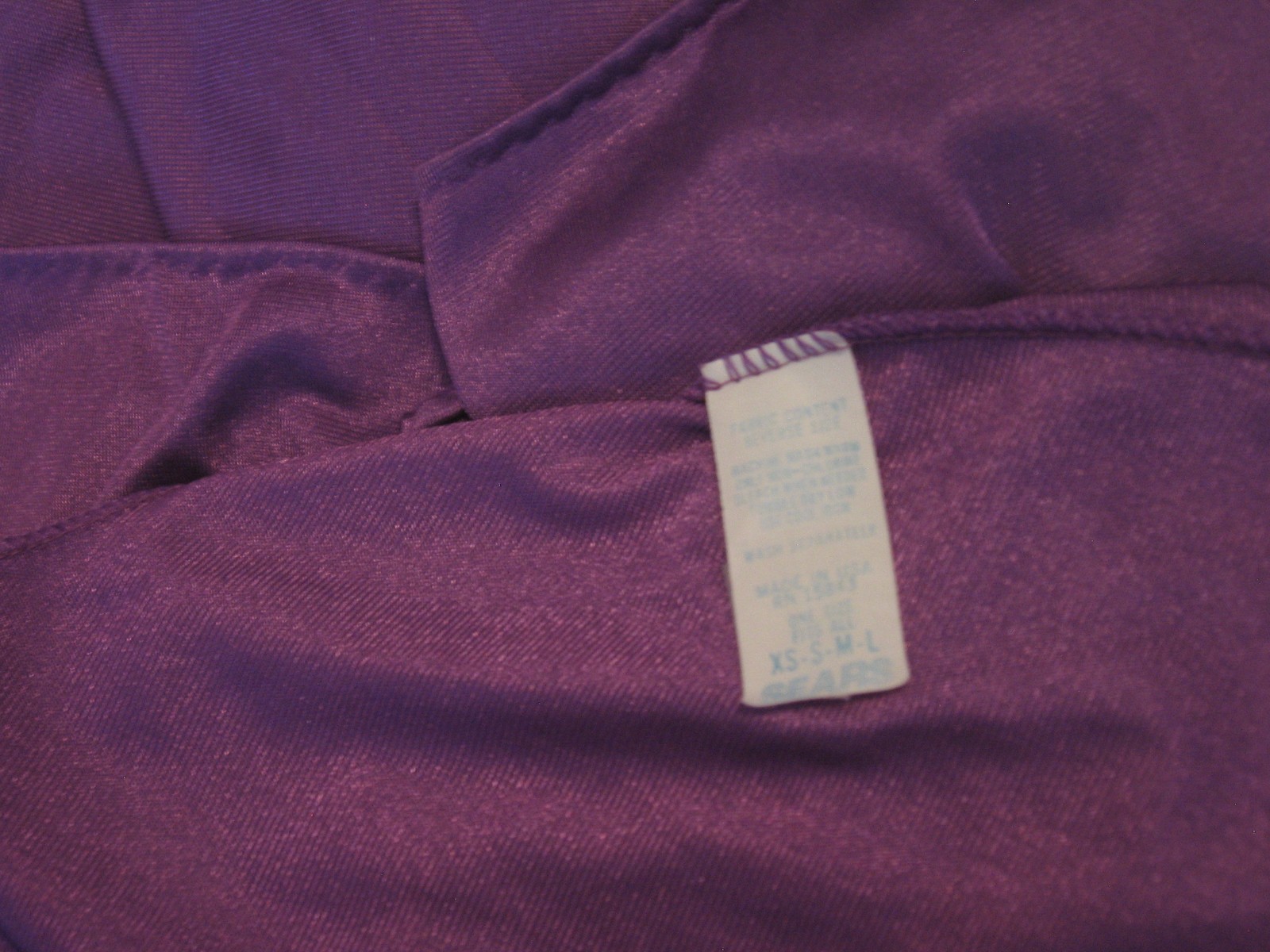 Vintage Sears Carriage Court PURPLE Silky Tricot Nightgown Embroidered One Size