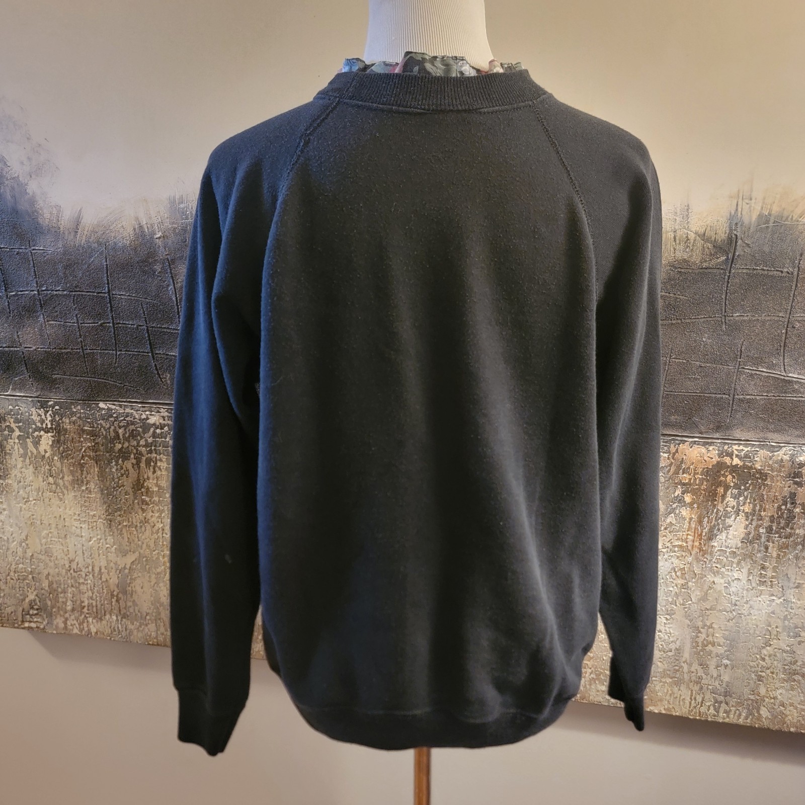 Hanes Vintage 80s Quilt Block Sweatshirt With Mathcing Collar