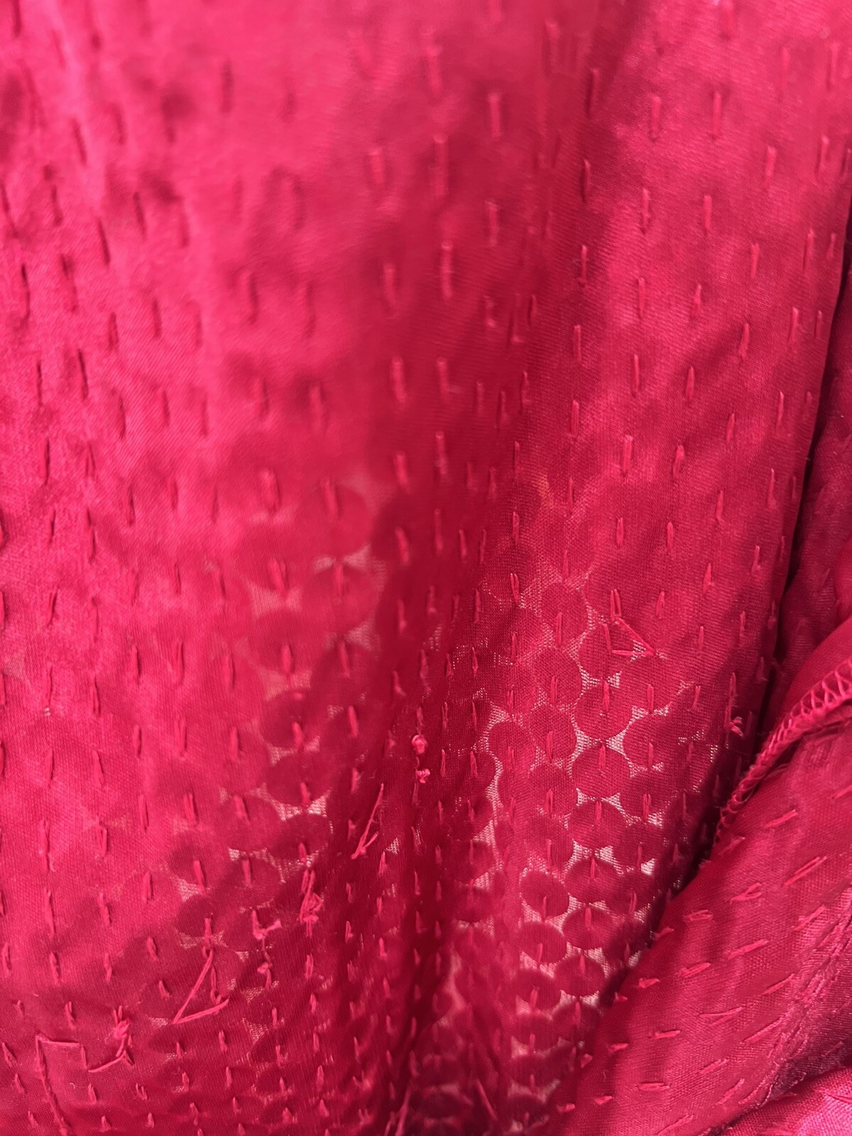 Vtg Disco Dress Ruby Red Sequins Keyhole Back Sz 10 NiteLine