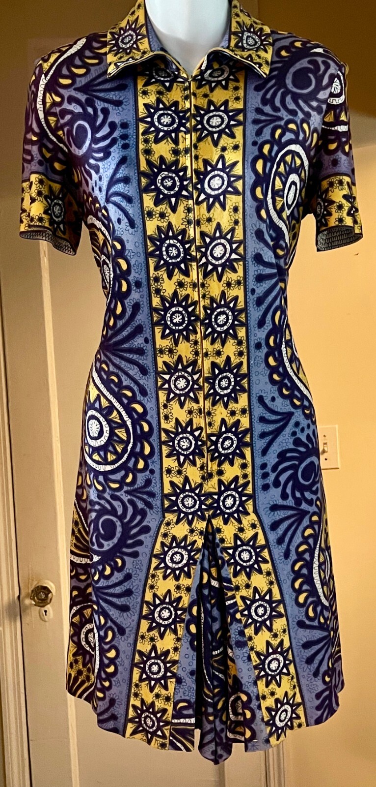 Vintage VERA NEUMANN Jumper Playsuit Summer Designer Tribal Geometric Pattern
