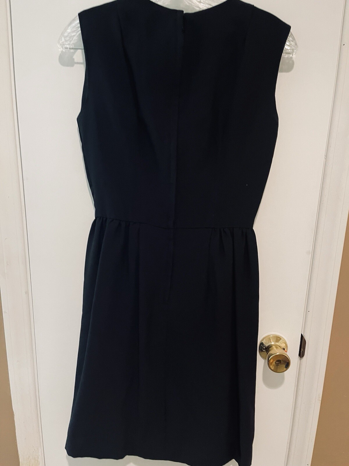 Vintage 50s Fitted Black Sheath Dress Union Tag Zip B33 W25 XS S Audrey Hepburn