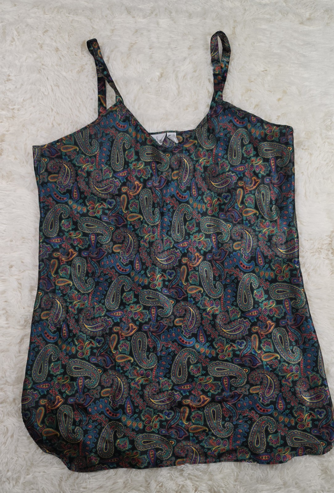 Supré Paisley Satin Lingerie Camisole Top Plus Size 22/24 Jewel Tone Whimsigoth