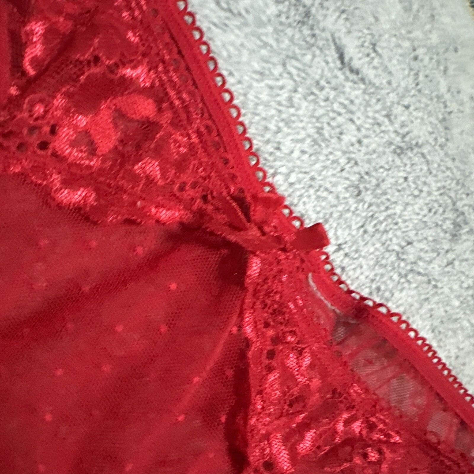 VINTAGE SHEER Lace MESH PANTIES Size M/L Bow