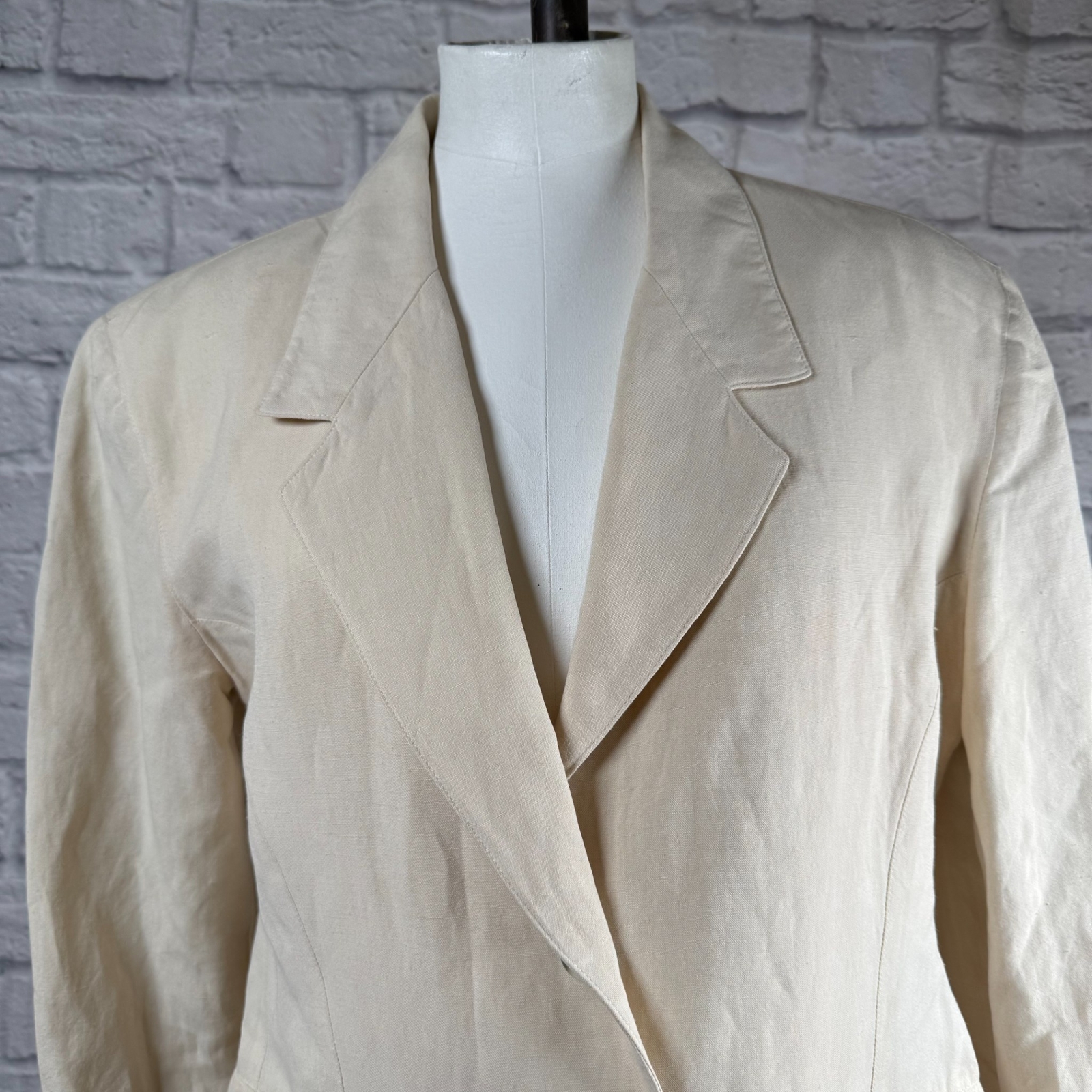 Vintage 80s Byblos Capriccio Linen Blazer Women’s Medium Suit Jacket Italy
