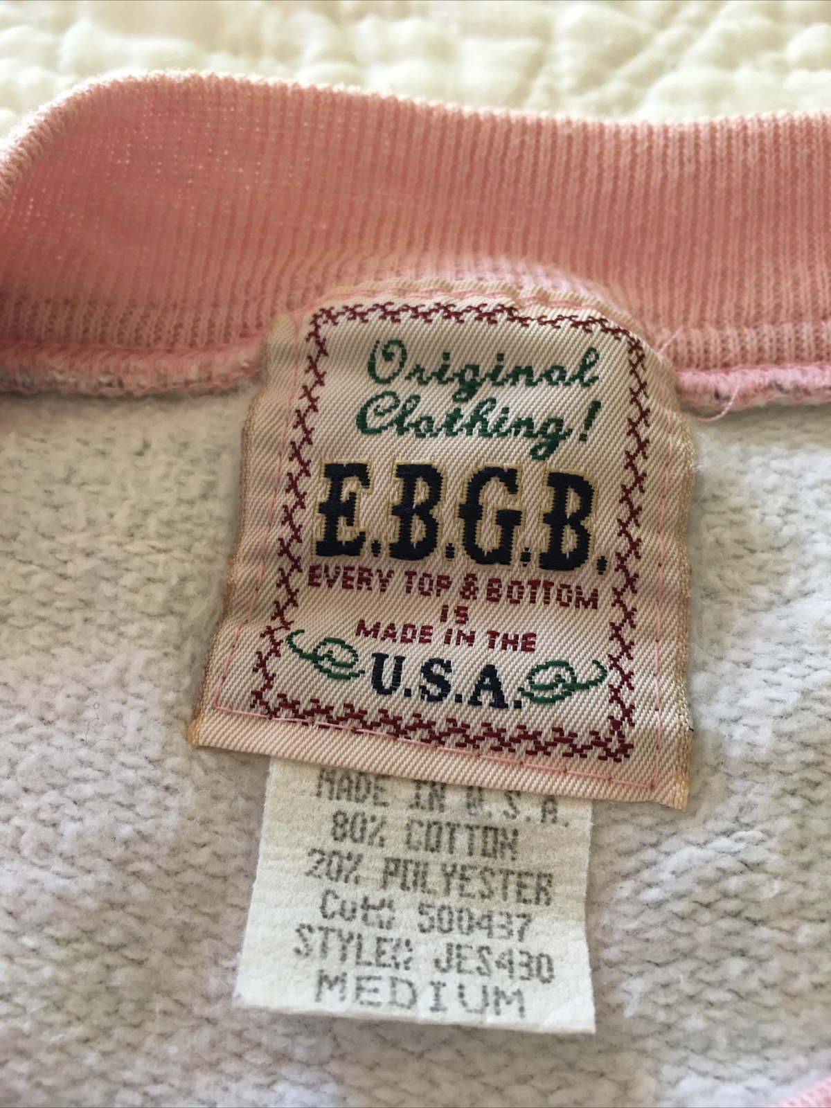VTG 90s E.B.C.B Woman’s Pullover Long Sleeve Shirt Pink & Green Checkered, L