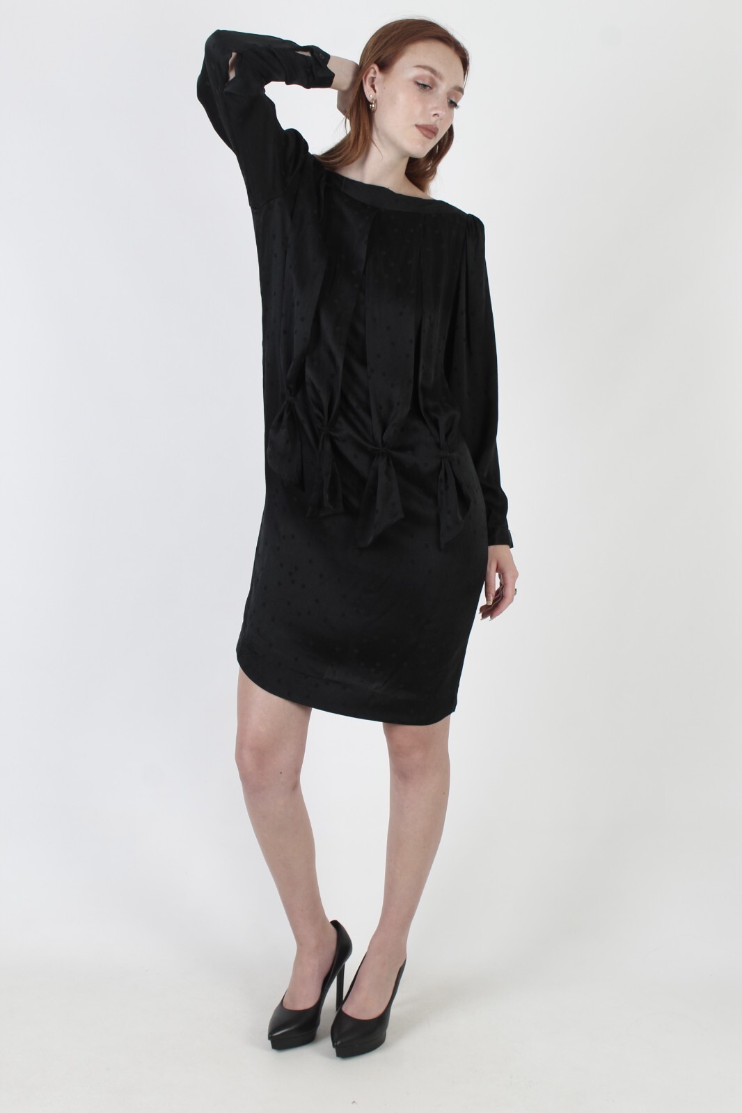 Vtg 80s Designer Umi Collections Anne Cummins Dress Silk Cage Avant Garde Party