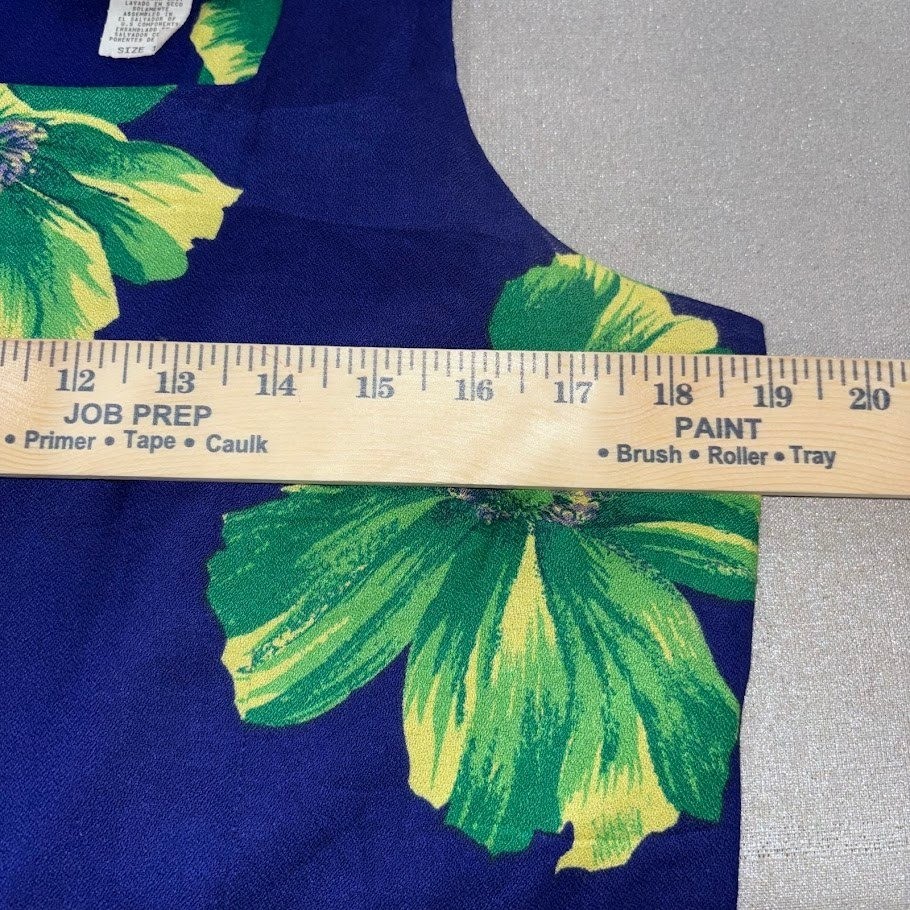 S.L. Fashions KENTUCKY DERBY Shift Dress Blue Green Sleeveless Vintage Boho Chic